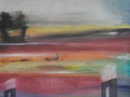 Rainer Janssen, o.T., Leinöl/Pigmente auf Leinwand, 100x80cm